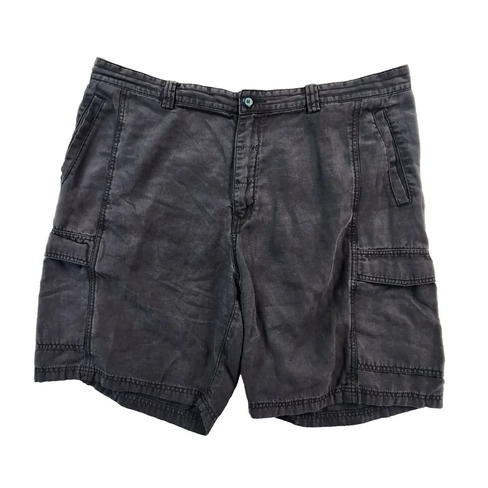 Tommy Bahama Relax Cargo Short Black Men 42 Tencel Cotton Casual Island Tropical